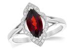Allison Kaufman Garnet & Diamond Ring in 14K White Gold, 1.36 ctw
