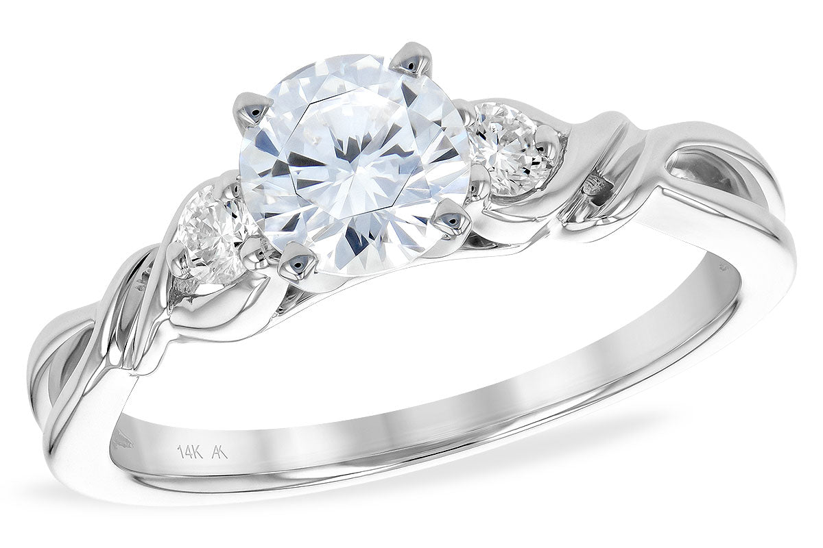 Allison Kaufman Diamond Engagement Ring Semi-Mount in 14K White Gold, 0.14 ctw