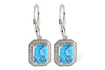 Allison Kaufman Blue Topaz & Diamond Earrings in 14K White Gold, 2.36 ctw