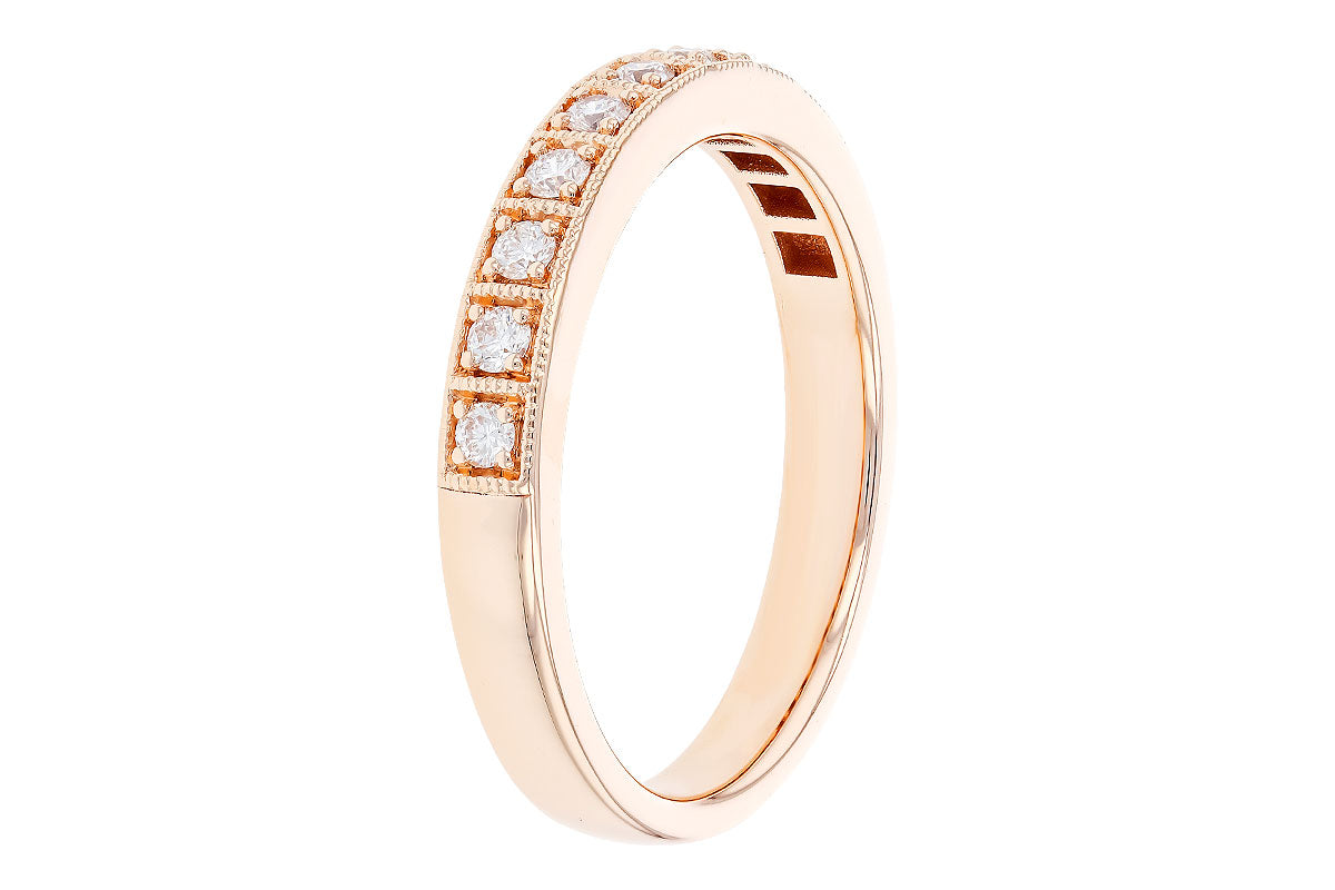 Allison Kaufman Diamond Wedding Band in 14K Rose Gold, 0.23 ctw, alternate view