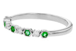 Allison Kaufman Emerald & Diamond Wedding Band in 14K White Gold, 0.20 ctw (W2762), alternate view