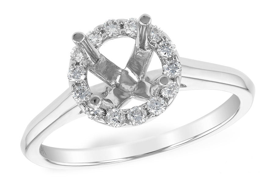 Allison Kaufman Diamond Engagement Ring Semi-Mount in 14K White Gold, 0.22 ctw (LR113-22)