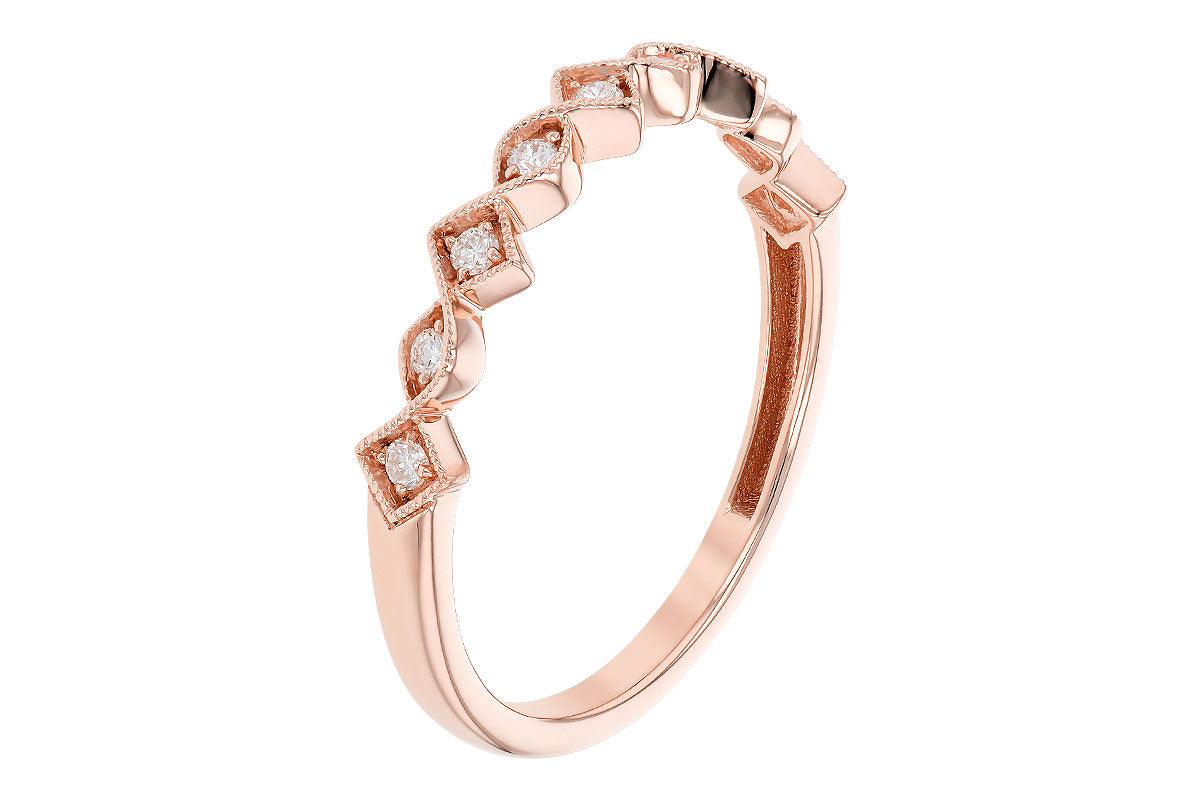 Allison Kaufman Diamond Wedding Band in 14K Rose Gold, 0.11 ctw (W2482), alternate view