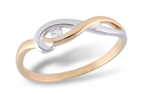 Allison Kaufman Diamond Ring in 14K Yellow & White Gold, 0.04 ctw (D5144)