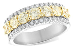 Allison Kaufman Yellow Diamond Wedding Band in 14K Two-Tone Gold, 1.64 ctw