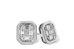 Allison Kaufman Baguette Diamond Earrings in 14K White Gold, 0.16 ctw