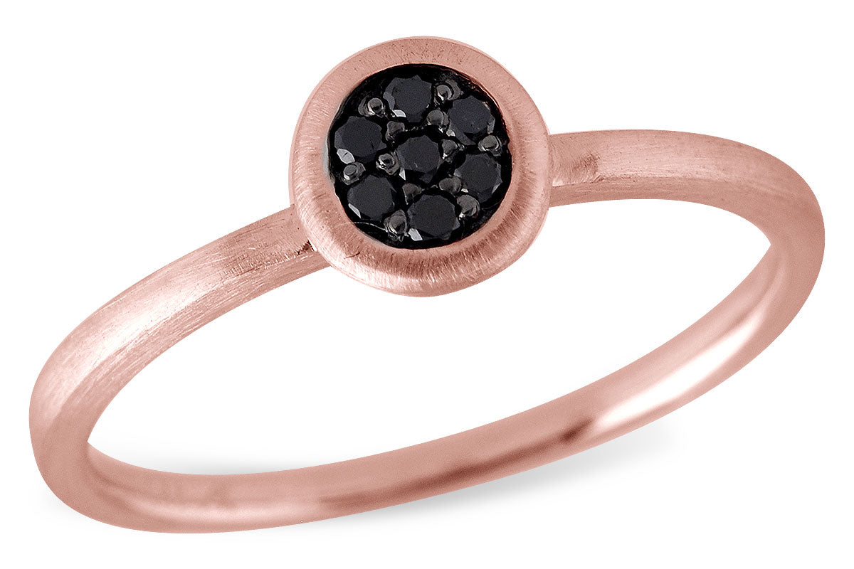 Allison Kaufman Black Diamond Ring in 14K Rose Gold, 0.08 ctw