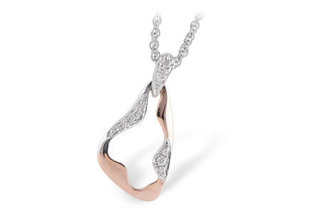 Allison Kaufman Diamond Necklace in 14K Two-Tone Gold, 0.10 ctw