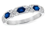 Allison Kaufman Sapphire & Diamond Wedding Band in 14K White Gold, 1.00 ctw (W2444)