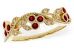 Allison Kaufman Ruby & Diamond Wedding Band in 14K Yellow Gold, 0.28 ctw
