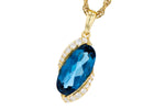 Allison Kaufman London Blue Topaz & Diamond Necklace in 14K Yellow Gold, 2.37 ctw
