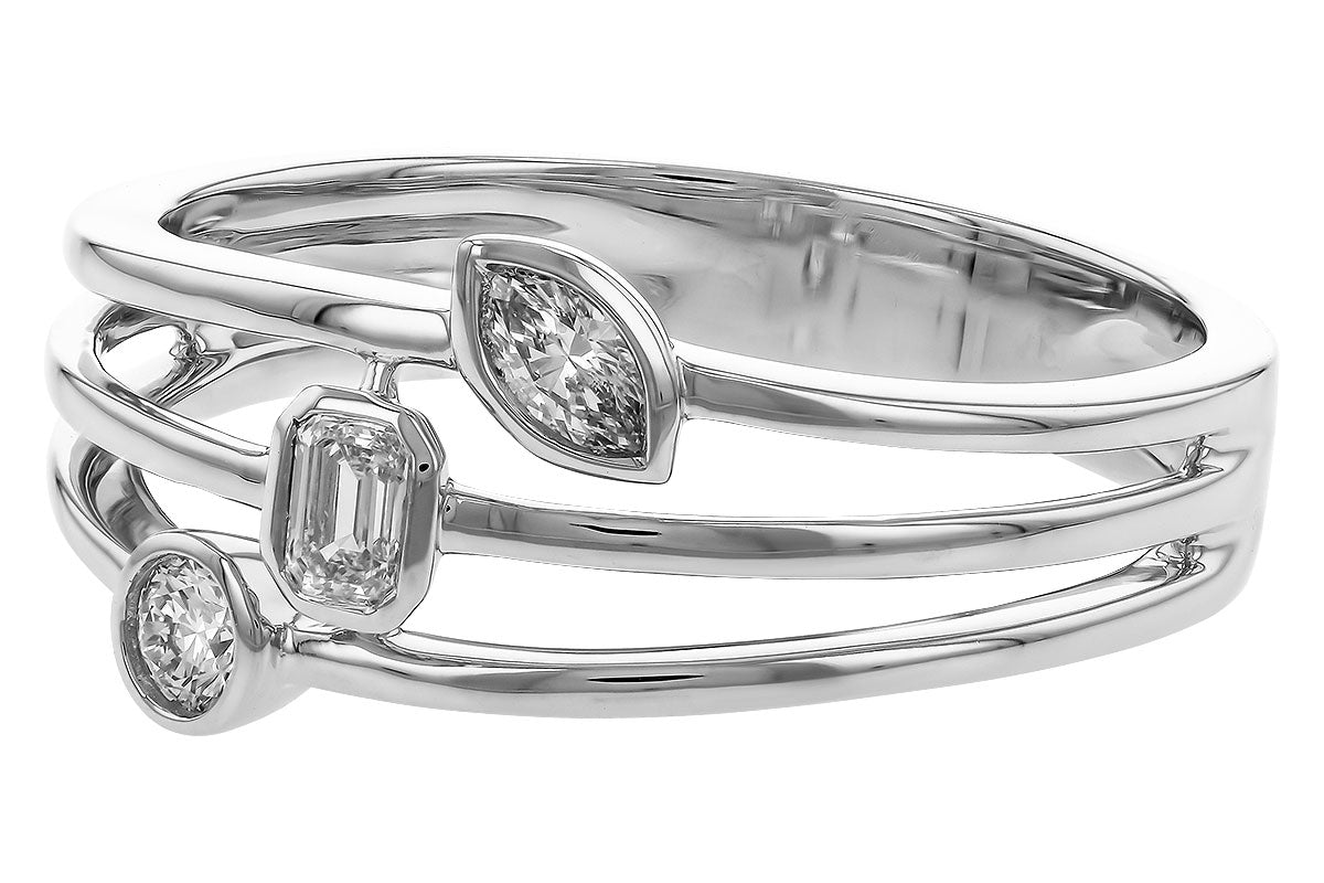 Allison Kaufman Fancy-Cut Diamond Ring in 14K White Gold, 0.24 ctw, alternate view