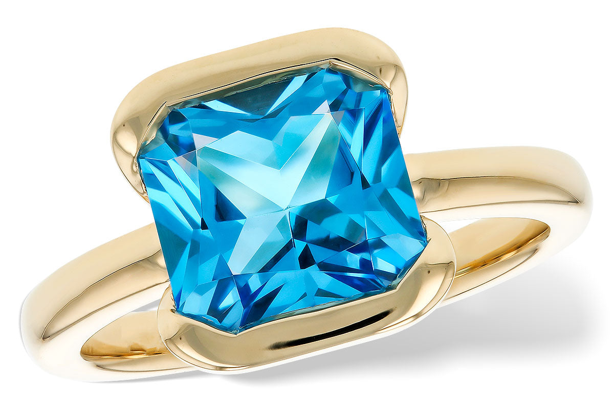 Allison Kaufman Blue Topaz Ring in 14K Yellow Gold, 3.50 ctw