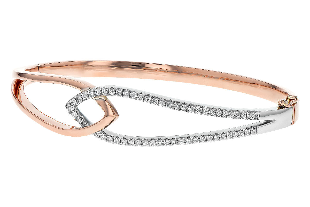 Allison Kaufman Diamond Bangle Bracelet in 14K Yellow & White Gold, 0.50 ctw (B1255), alternate view