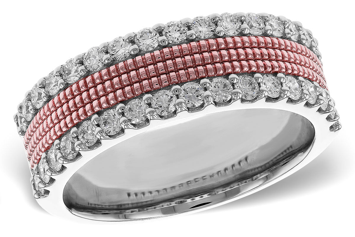 Allison Kaufman Diamond Wedding Band in 14K Rose & White Gold, 0.70 ctw