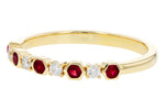 Allison Kaufman Ruby & Diamond Wedding Band in 14K Yellow Gold, 0.24 ctw (W2760), alternate view