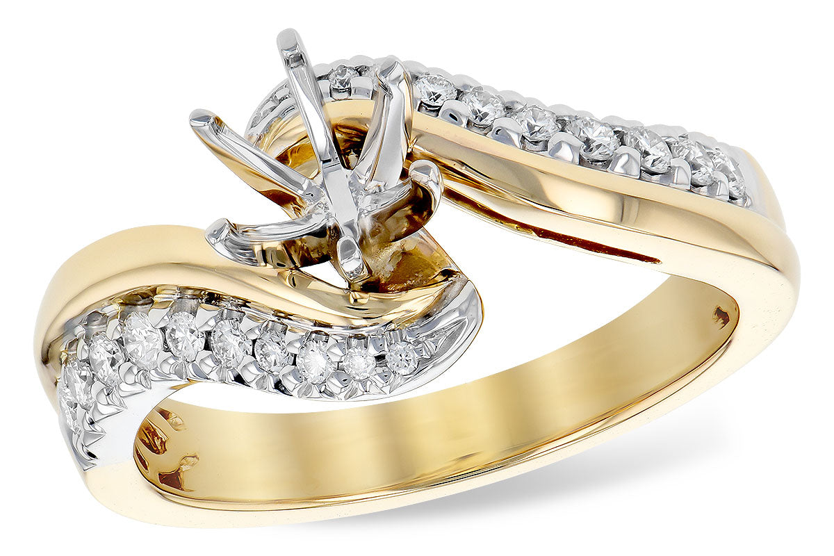 Allison Kaufman Diamond Engagement Ring Semi-Mount in 14K Yellow & White Gold, 0.22 ctw (L7794)