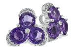 Allison Kaufman Amethyst & Diamond Earrings in 14K White Gold, 2.45 ctw