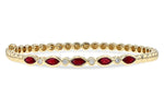 Allison Kaufman Ruby & Diamond Bangle Bracelet in 14K Yellow Gold, 1.63 ctw