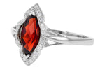 Allison Kaufman Garnet & Diamond Ring in 14K White Gold, 1.36 ctw, alternate view