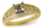 Allison Kaufman Diamond Engagement Ring Semi-Mount in 14K Yellow Gold, 0.31 ctw (L7472)
