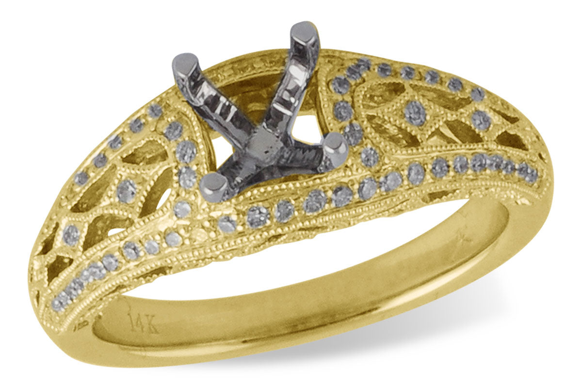 Allison Kaufman Diamond Engagement Ring Semi-Mount in 14K Yellow Gold, 0.31 ctw (L7472)
