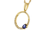 Allison Kaufman Sapphire & Diamond Necklace in 14K Yellow Gold, 0.43 ctw, alternate view