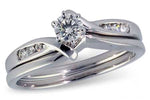 Allison Kaufman Diamond Bridal Set in 14K White Gold, 0.30 ctw