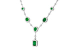 Allison Kaufman Emerald, Ruby & Diamond Necklace in 14K White Gold, 2.08 ctw, alternate view