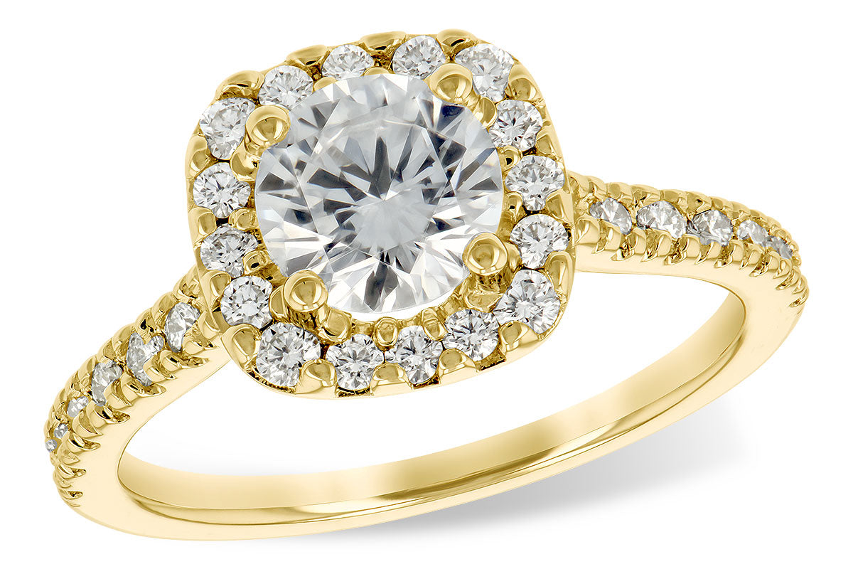 Allison Kaufman Diamond Engagement Ring Semi-Mount in 14K Yellow Gold, 0.46 ctw (L7486)