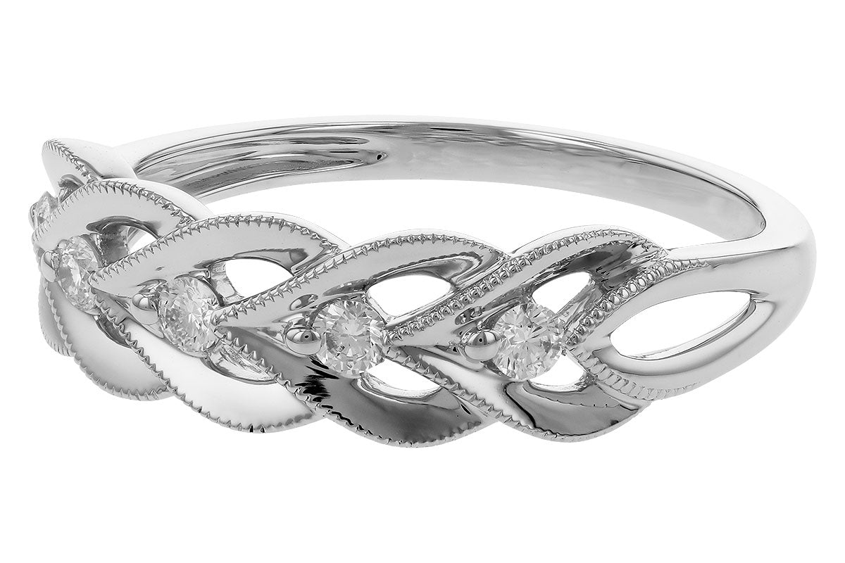 Allison Kaufman Diamond Wedding Band in 14K White Gold, 0.16 ctw (W2625), alternate view