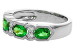 Allison Kaufman Emerald & Diamond Wedding Band in 14K White Gold, 1.38 ctw, alternate view