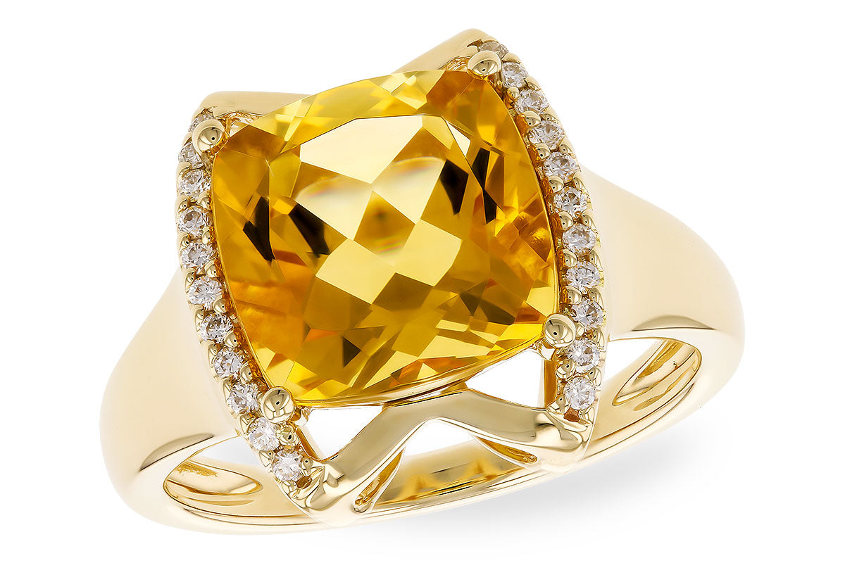 Allison Kaufman Citrine & Diamond Ring in 14K Yellow Gold, 3.85 ctw