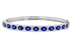 Allison Kaufman Sapphire & Diamond Bangle Bracelet in 14K White Gold, 6.20 ctw