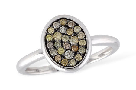Allison Kaufman Multi-color Diamond Ring in 14K White Gold, 0.26 ctw