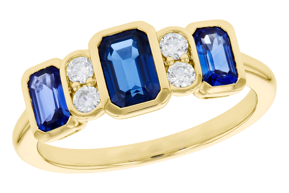 Allison Kaufman Sapphire & Diamond Ring in 14K Yellow Gold, 1.57 ctw