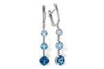Allison Kaufman Blue Topaz & Diamond Earrings in 14K White Gold, 2.45 ctw