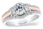 Allison Kaufman Diamond Engagement Ring Semi-Mount in 14K Two-Tone Gold, 0.36 ctw