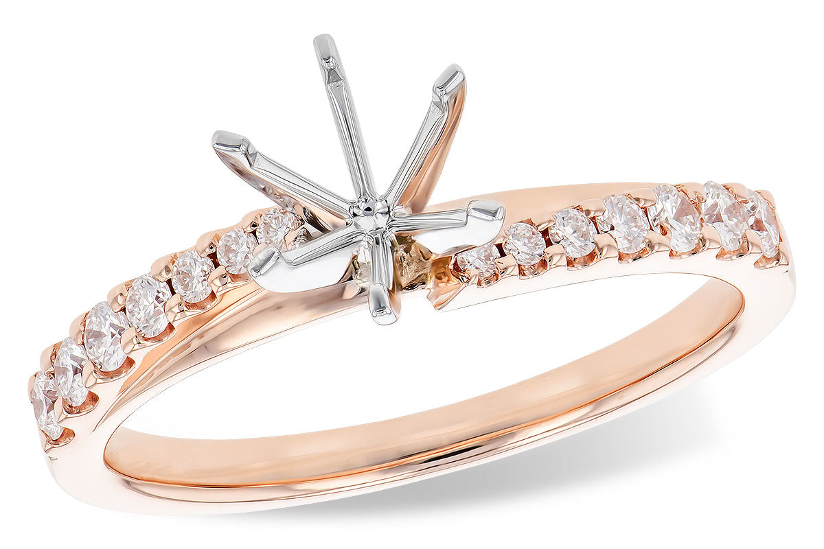 Allison Kaufman Diamond Engagement Ring Semi-Mount in 14K Rose Gold, 0.24 ctw (L7827)