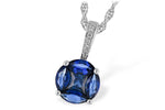 Allison Kaufman Sapphire & Diamond Necklace in 14K White Gold, 0.77 ctw