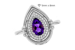 Allison Kaufman Amethyst & Diamond Ring in 14K White Gold, 0.86 ctw, alternate view
