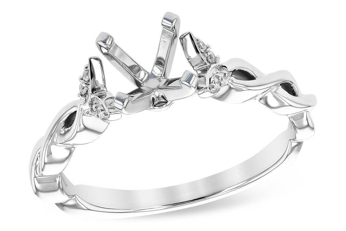 Allison Kaufman Diamond Engagement Ring Semi-Mount in 14K White Gold, 0.04 ctw (L7783)