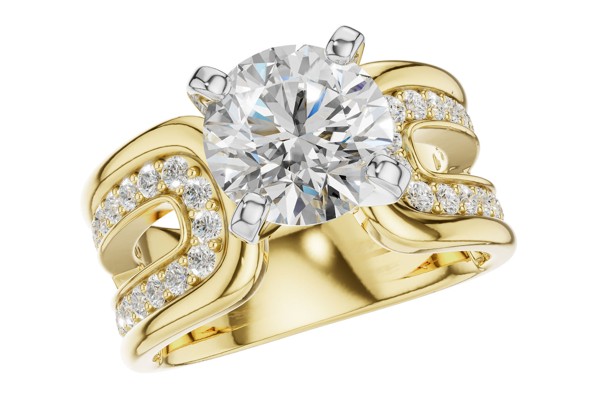 Allison Kaufman Diamond Engagement Ring Semi-Mount in 14K Yellow Gold, 0.50 ctw (L7913)
