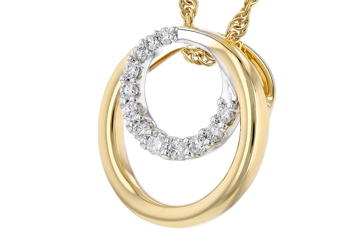 Allison Kaufman Diamond Necklace in 14K Yellow & White Gold, 0.15 ctw (N8297), alternate view