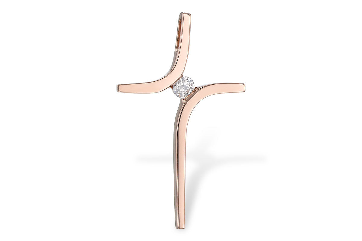 Allison Kaufman Diamond Pendant in 14K Rose Gold, 0.03 ctw (P6257)