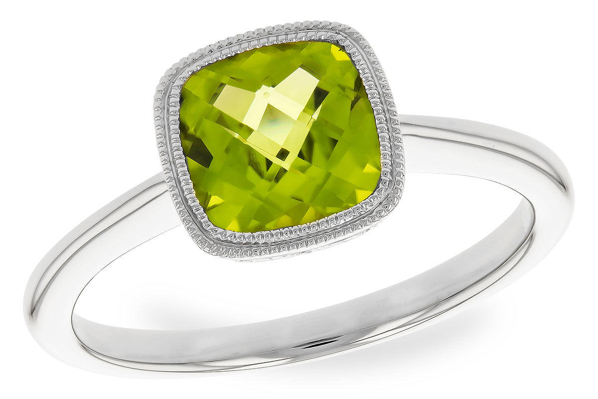 Allison Kaufman Peridot Ring in 14K White Gold, 1.48 ctw