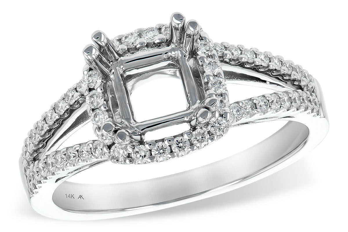 Allison Kaufman Diamond Engagement Ring Semi-Mount in 14K White Gold, 0.33 ctw (LR127-33)