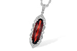 Allison Kaufman Garnet & Diamond Necklace in 14K White Gold, 2.70 ctw