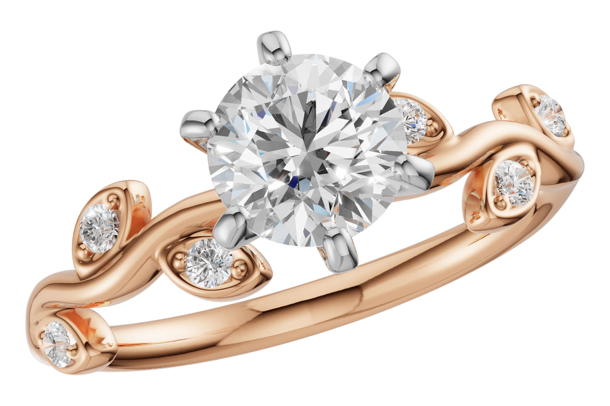 Allison Kaufman Diamond Engagement Ring Semi-Mount in 14K Rose Gold, 0.12 ctw (L7834)