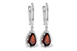 Allison Kaufman Garnet Earrings in 14K White Gold, 1.82 ctw